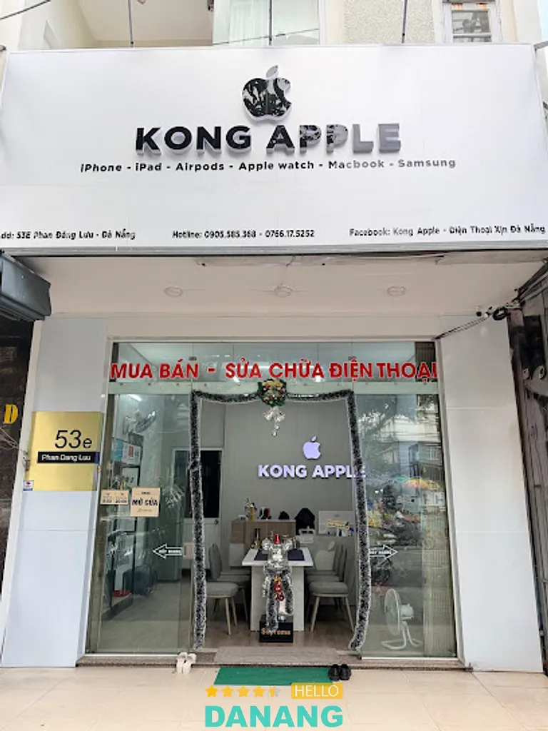 Cửa hàng điện thoại KONG Apple: 53E Phan Đăng Lưu, Hòa Cường